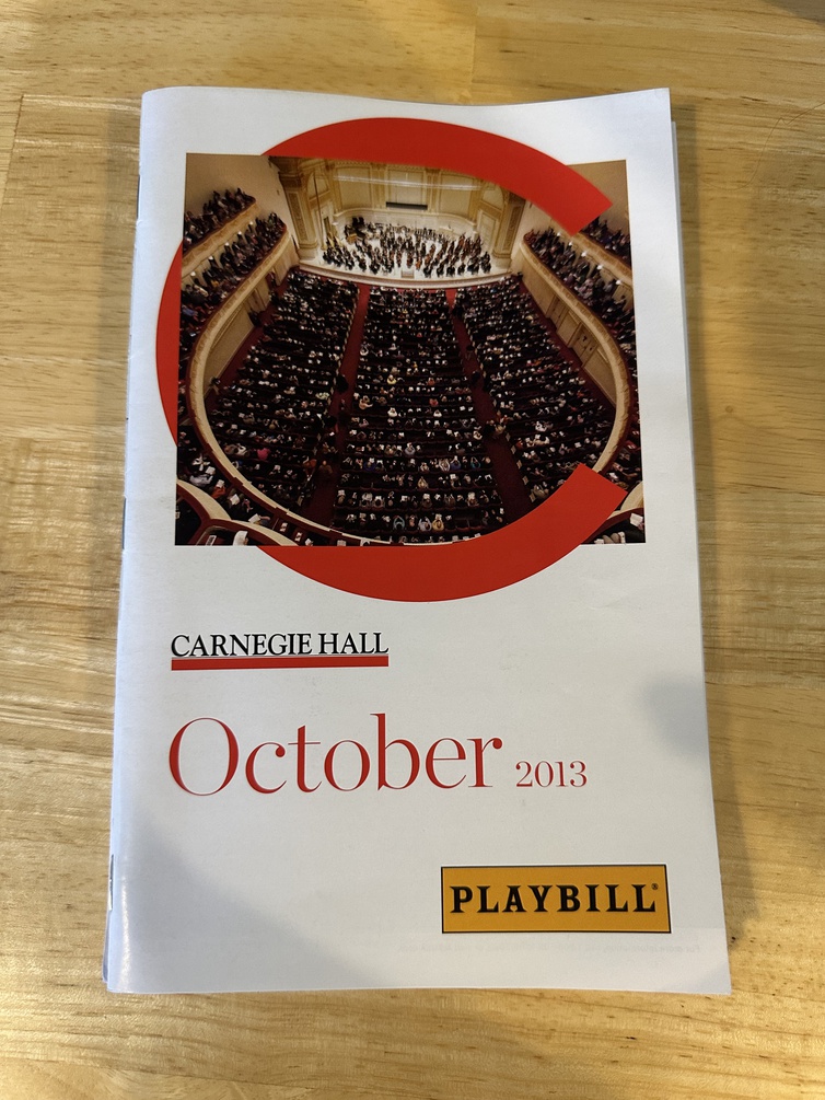 San Diego Symphony at Carnegie Hall Playbill Program from 2013